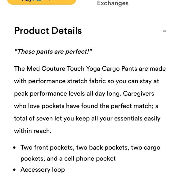 Med Couture Yoga Waist Cargo Scrub Pant - Picture 8 of 8